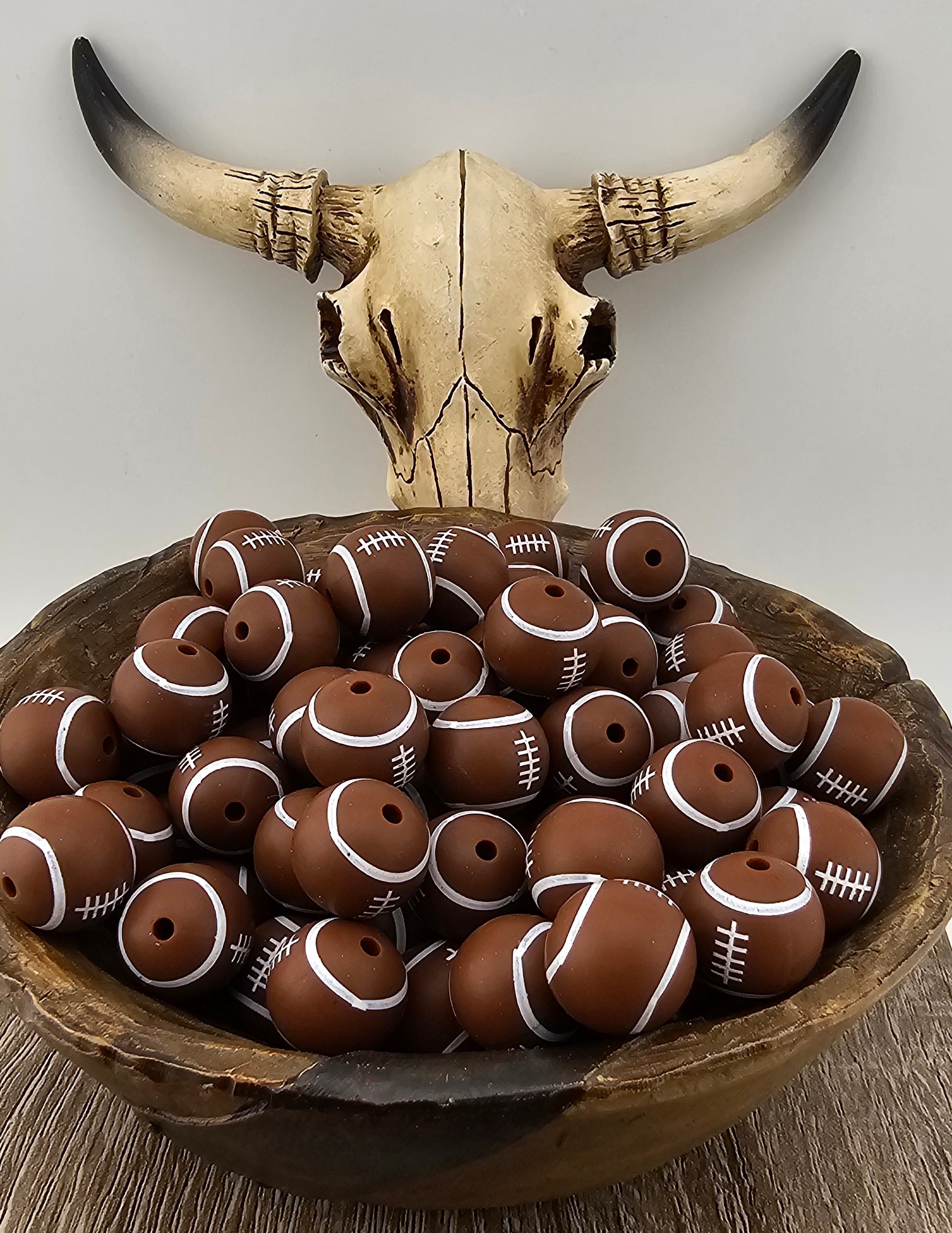 Brown Round Football Print