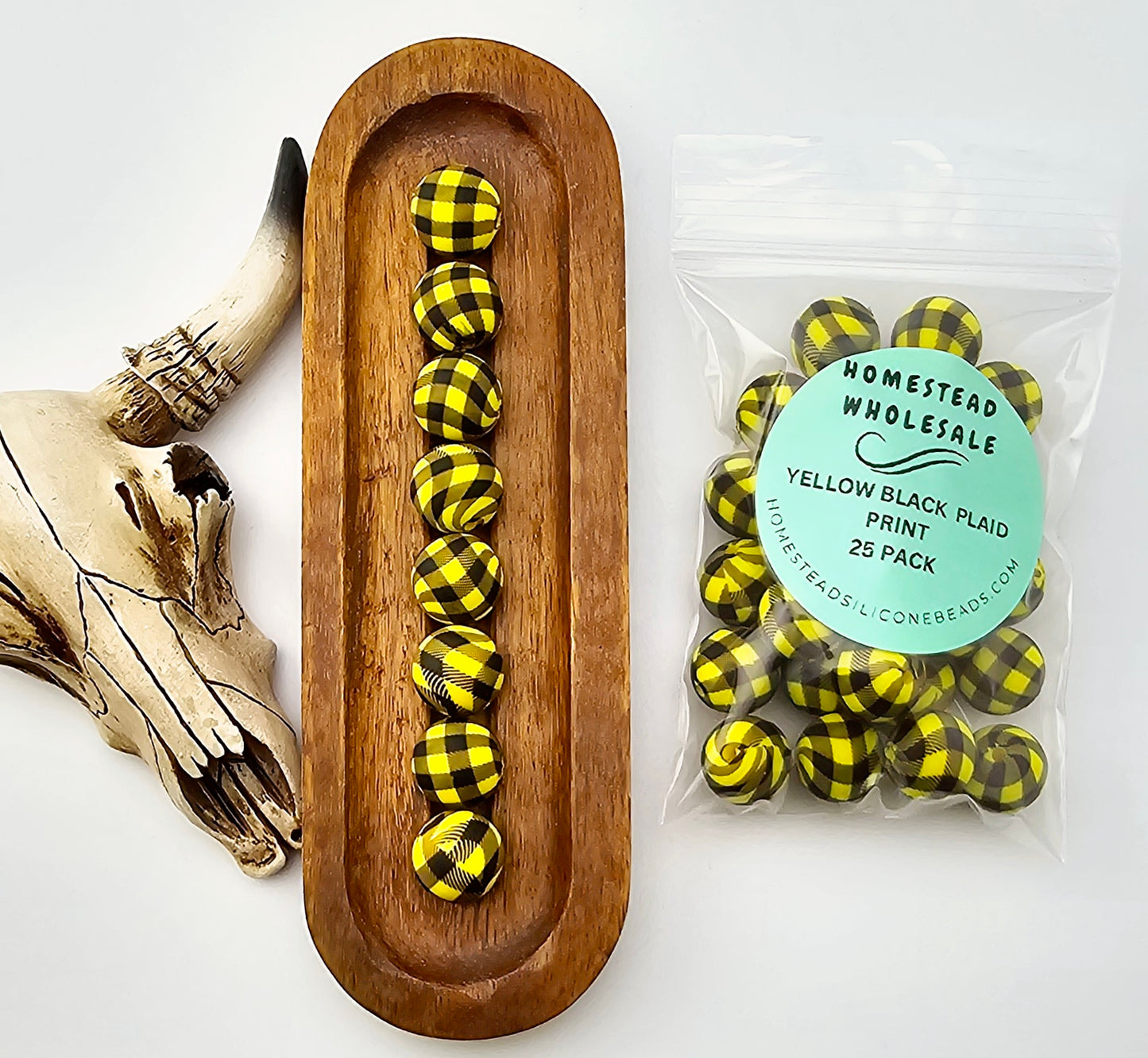 HSW - Yellow Black Plaid Print 25(ct)