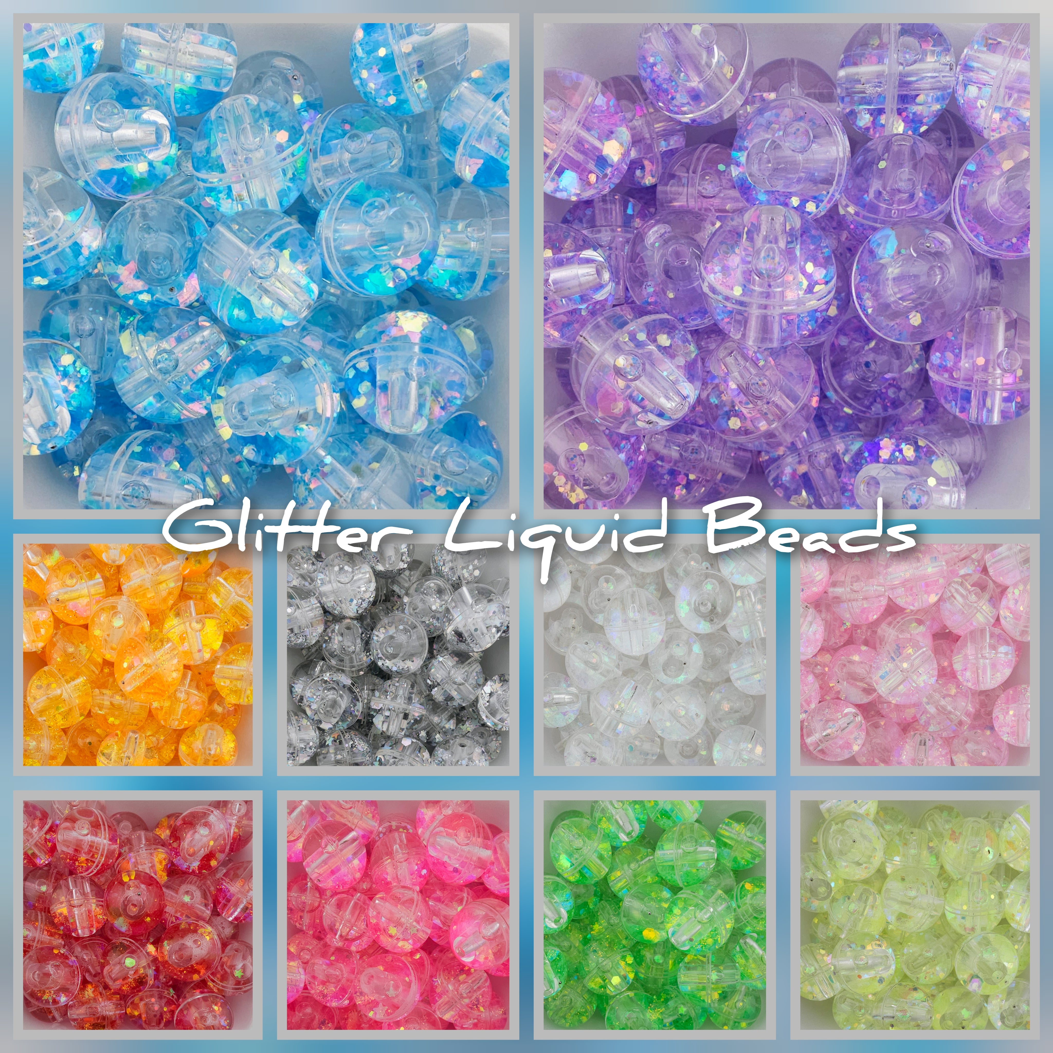 Liquid Glitter Shaker Acrylic 18mm – Homestead Silicone Beads and More