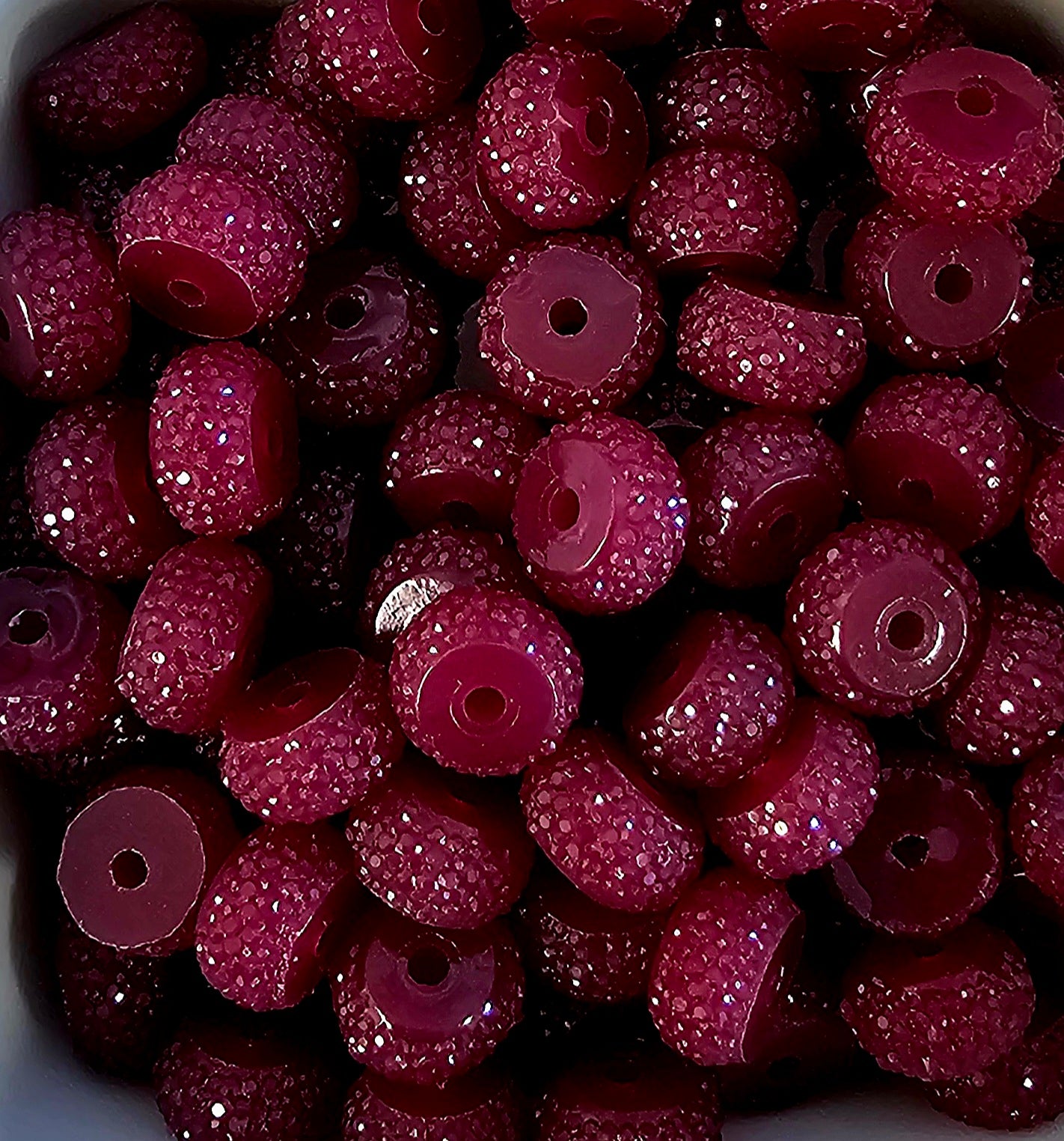 Resin Rhinestone Spacer 12mm Maroon #1