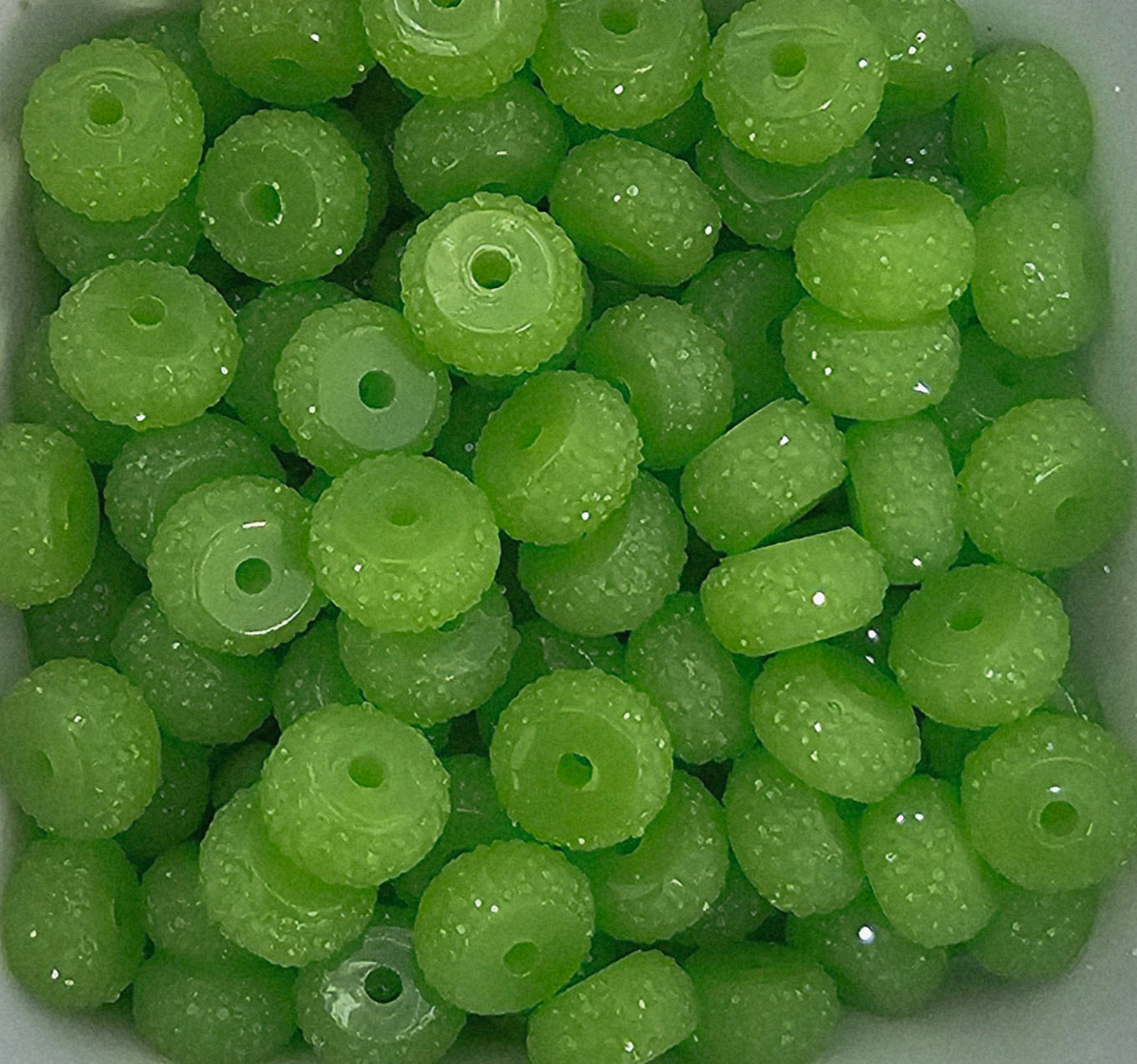 Resin Rhinestone Spacer 12mm Lime #14