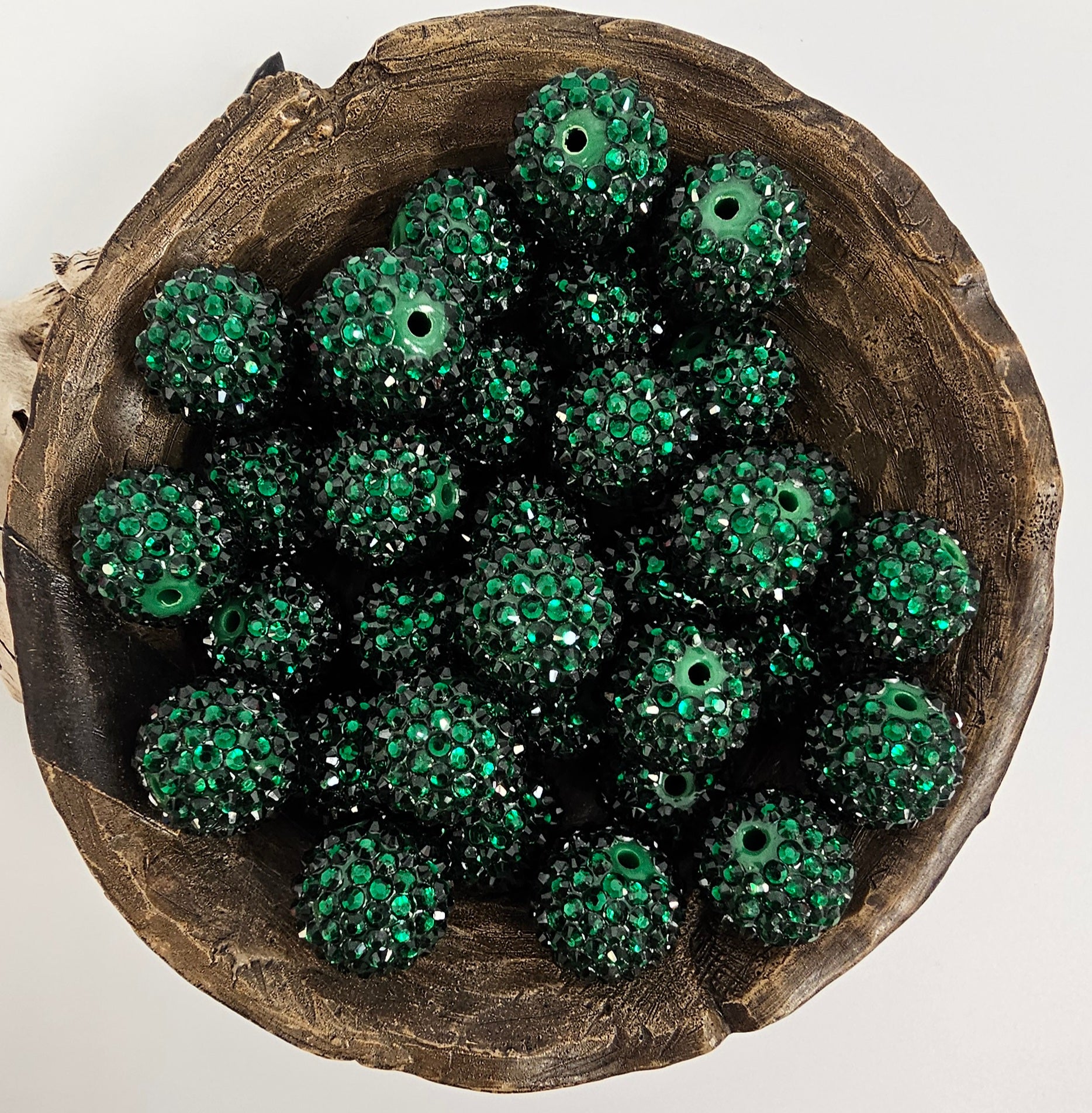 Deep Green Rhinestone 20mm Acrylic 103