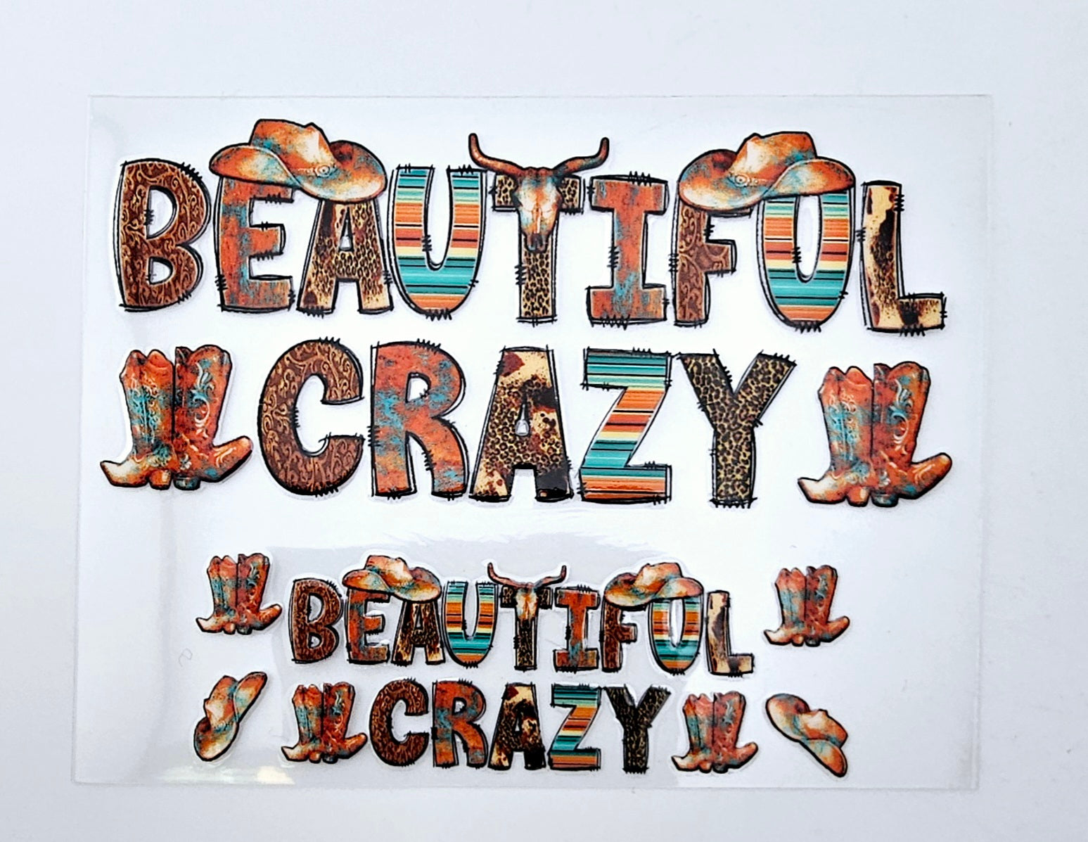 Mini Tumbler Wrap UV DTF Beautiful Crazy 20