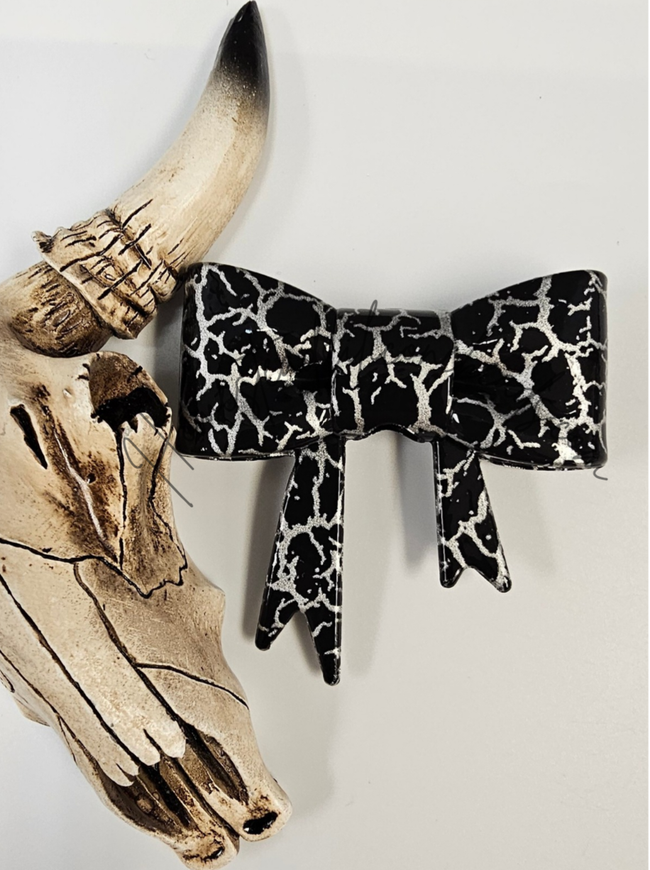 Straw Topper Bow 2in1 Glossy Black Lightening