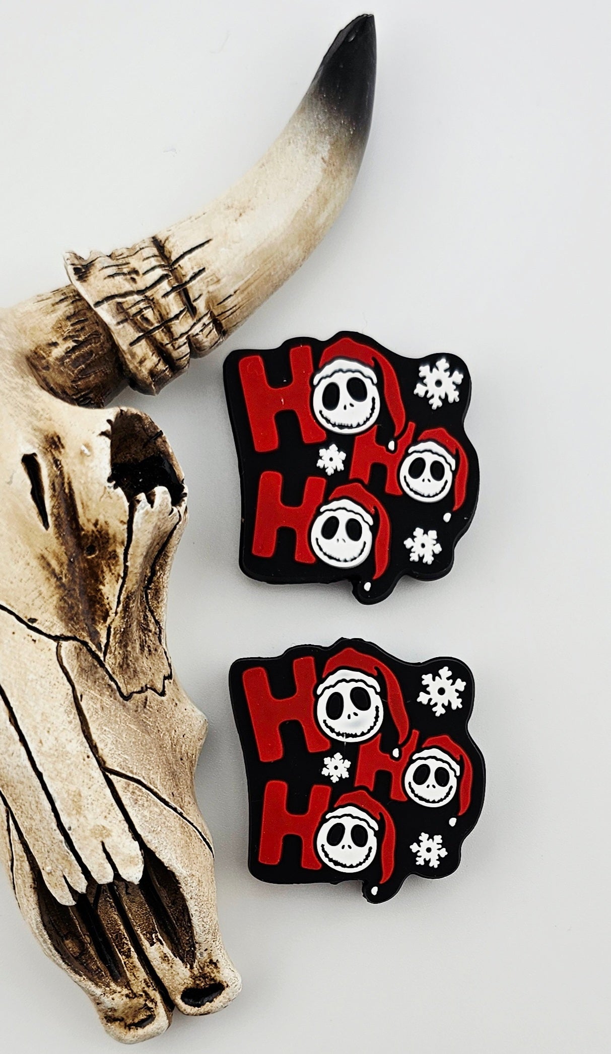 HO HO HO Stitched Face Focal