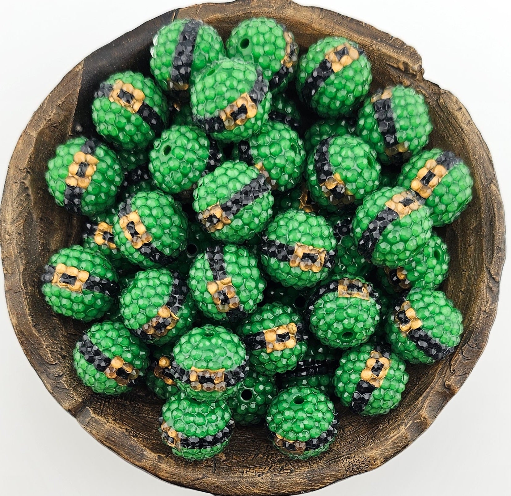 20mm Rhinestone Acrylic Green Santa's Elf Belt