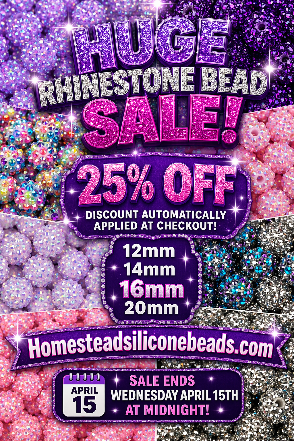 RHINESTONE BEAD SALE 25% OFF