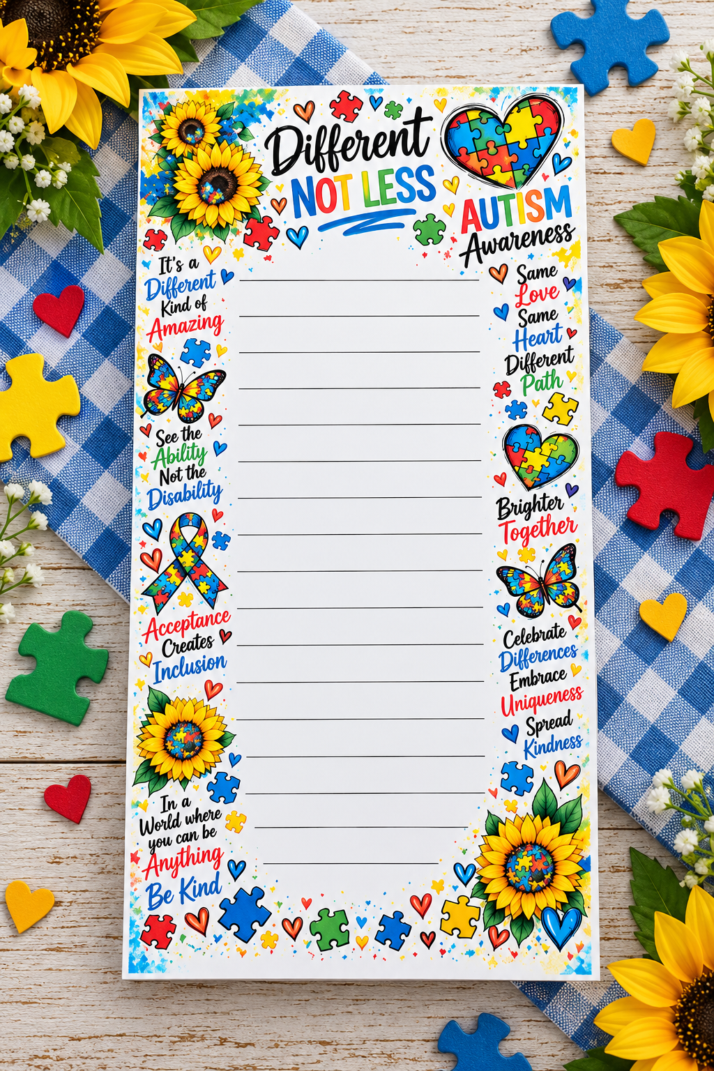 Different Not Less Autism Notepad