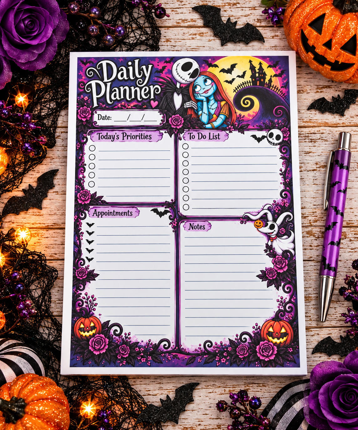 Christmas Nightmare Daily Planner Notepad