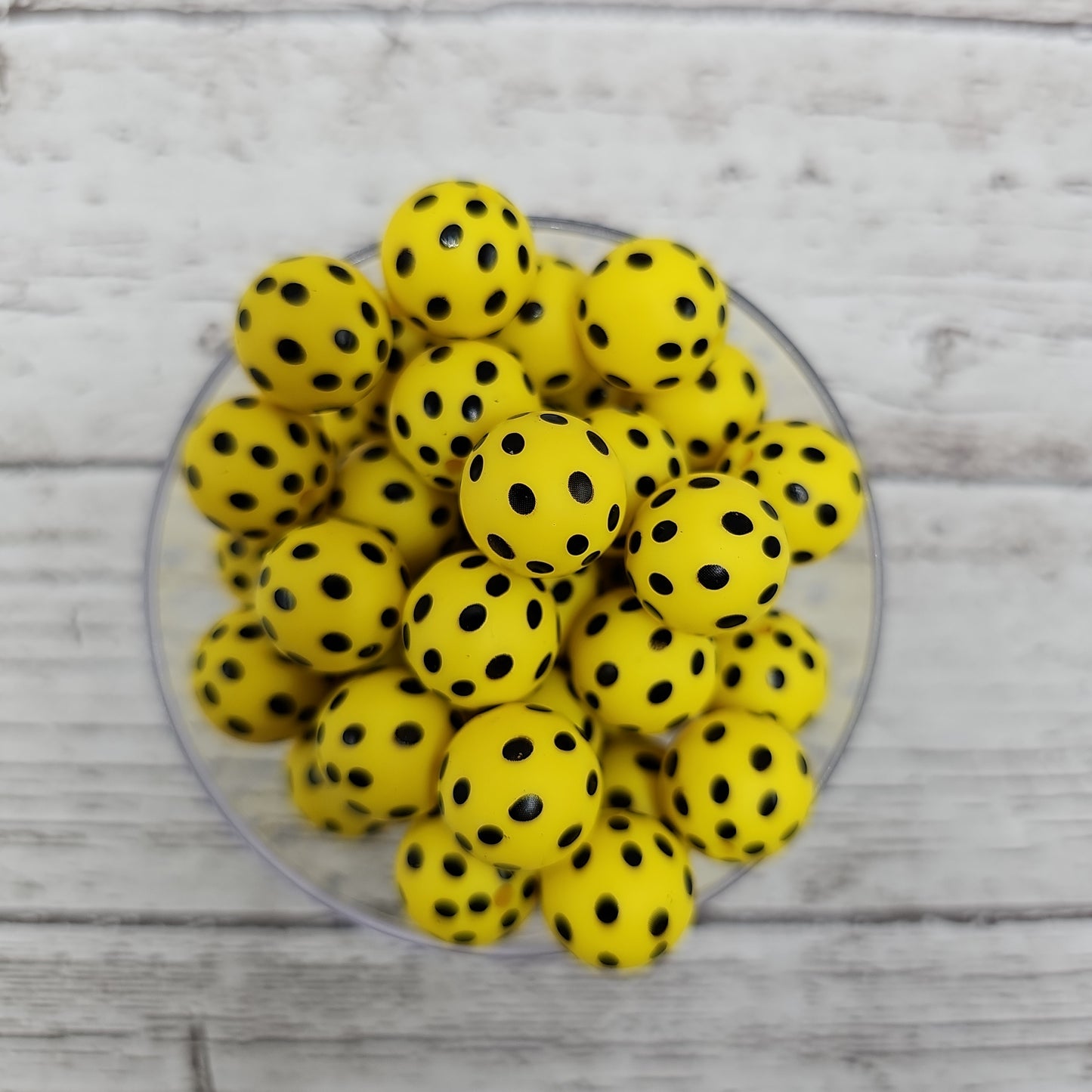 Yellow Black Spots Print