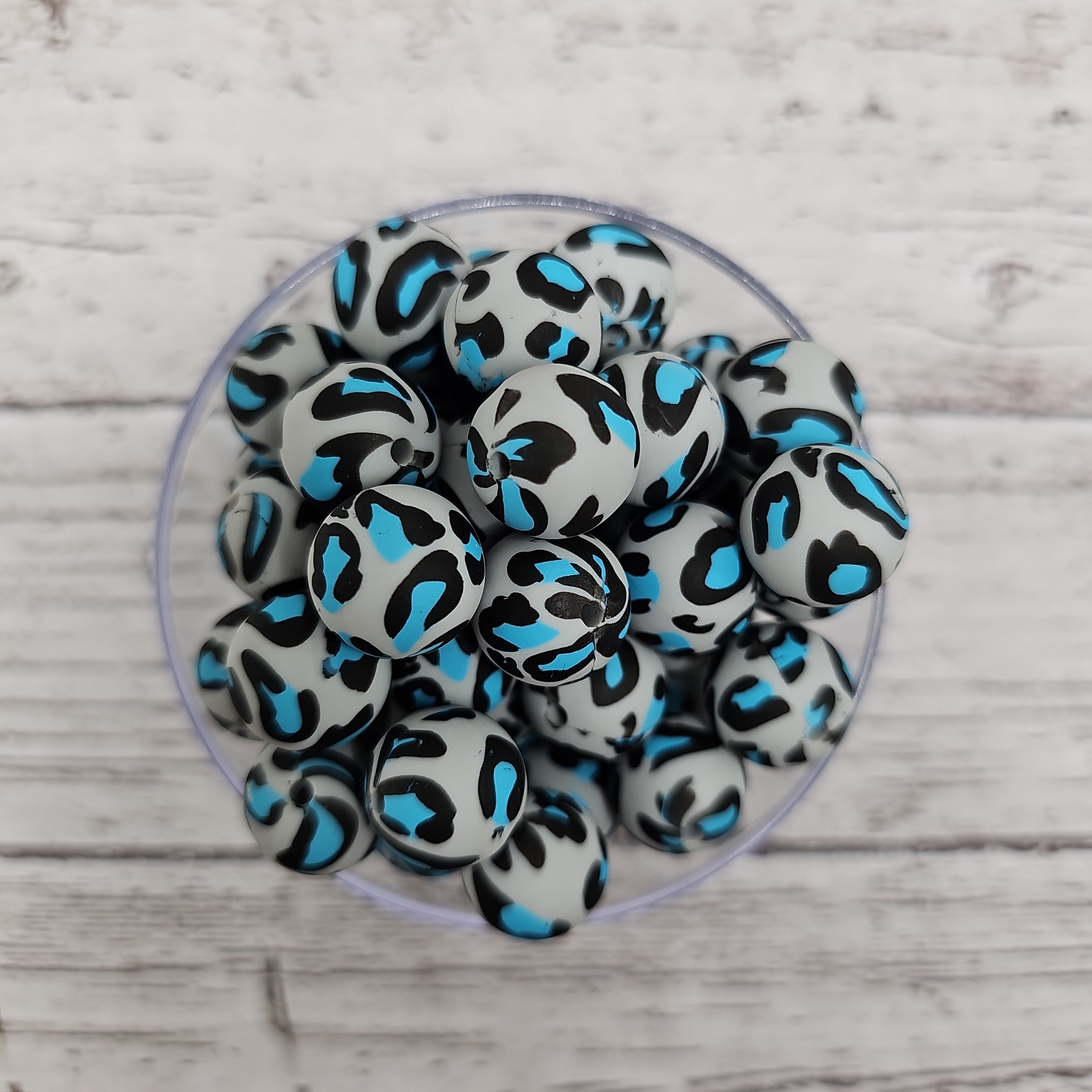 Grey Blue Leopard Print