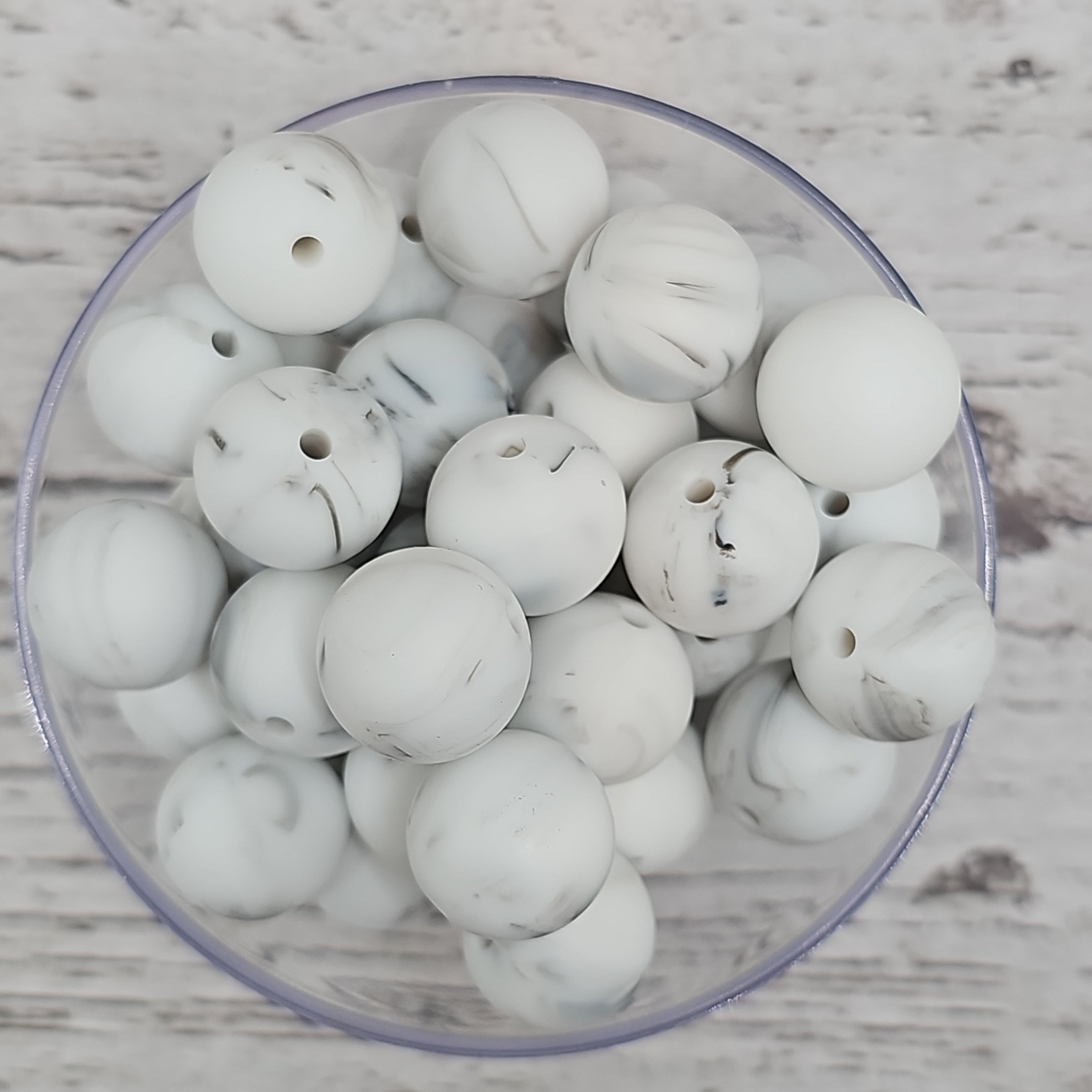 #63 Marble White Solid – Homestead Silicone Beads and More