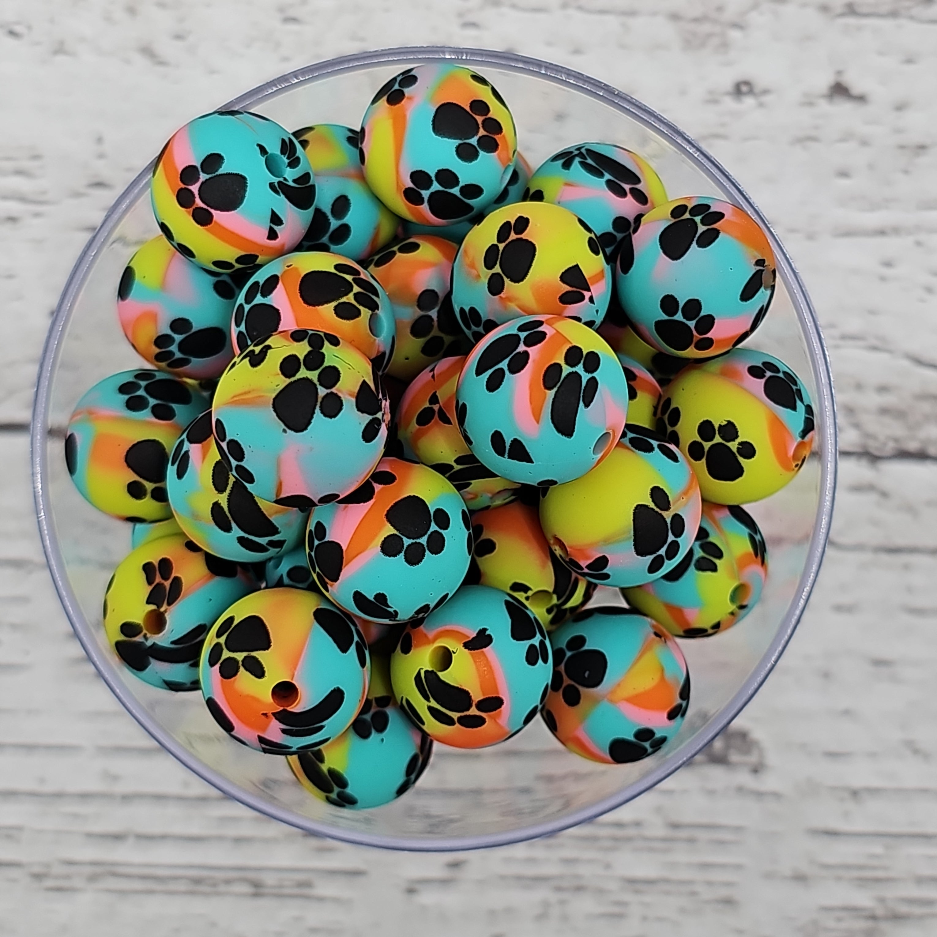 Multicolor Swirl Paw Print