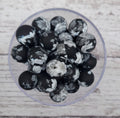 Black White Flower Print