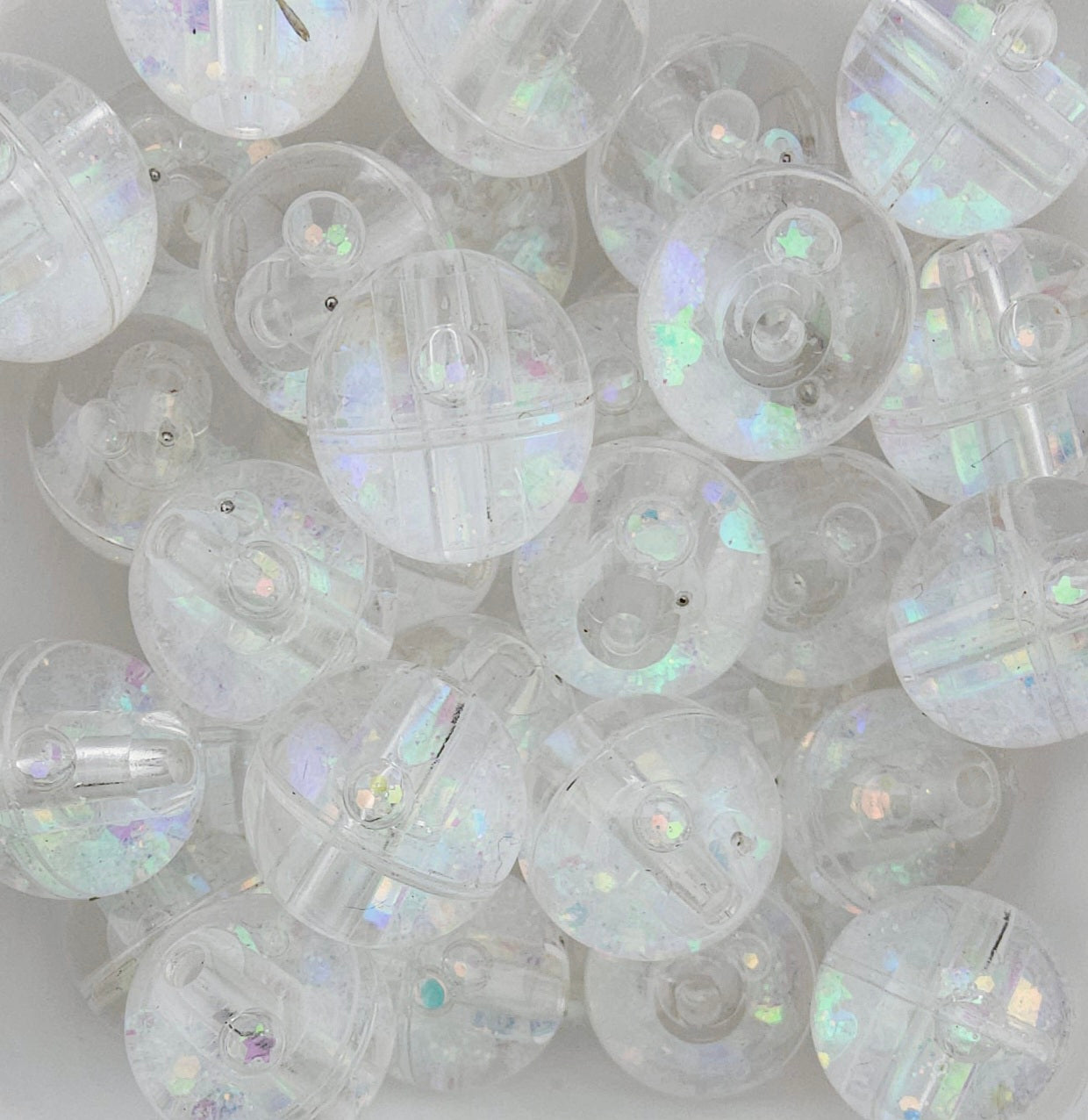 16mm Liquid Glitter Acrylic Round Beads – The Silicone Bead Store LLC