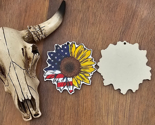 American Sunflower Keychain Charm
