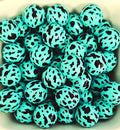 Turquoise Black Cow Print