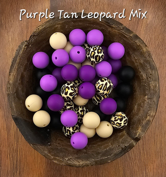 Purple Tan Leopard Mix (50 pcs)