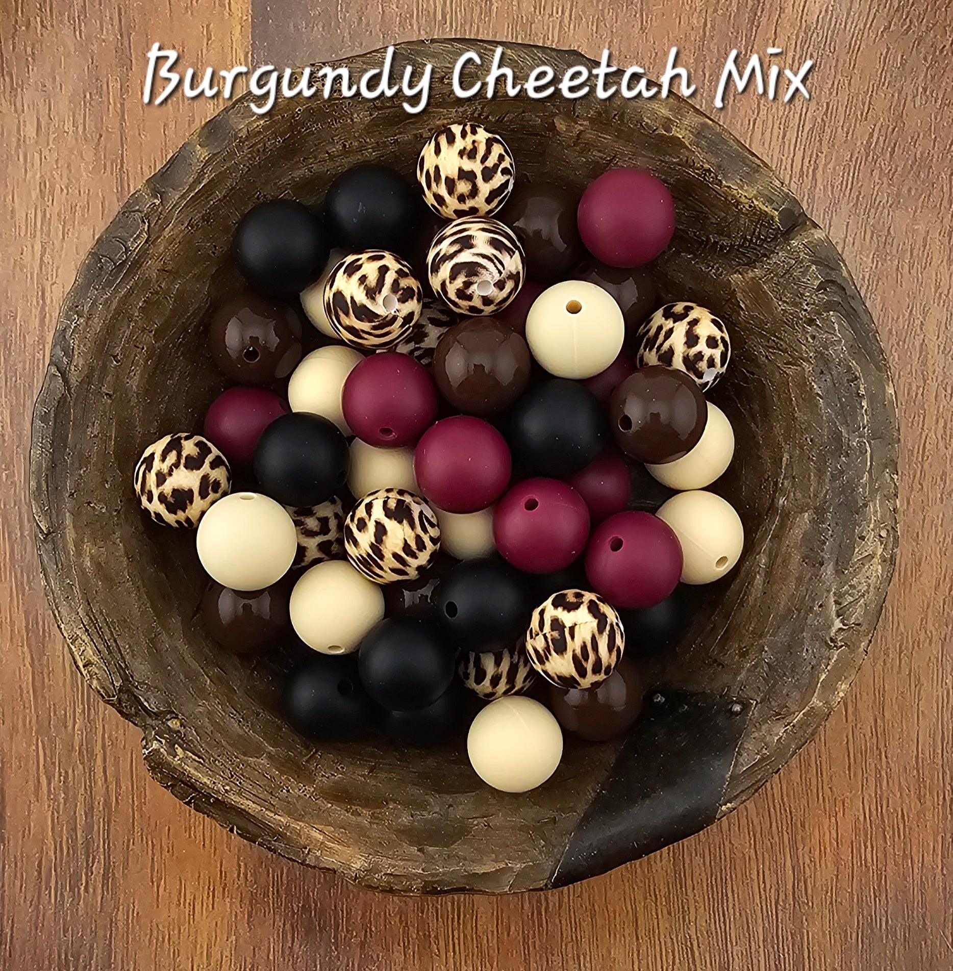 Burgundy Cheetah Mix (50 pcs)