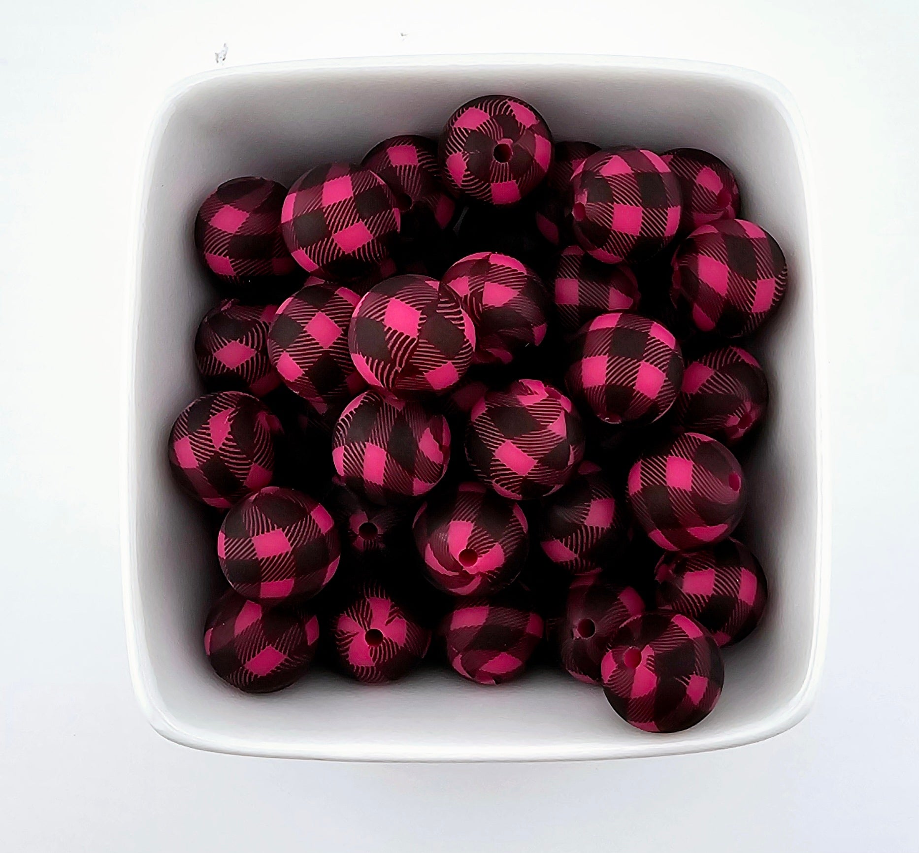 Pink Black Plaid Print