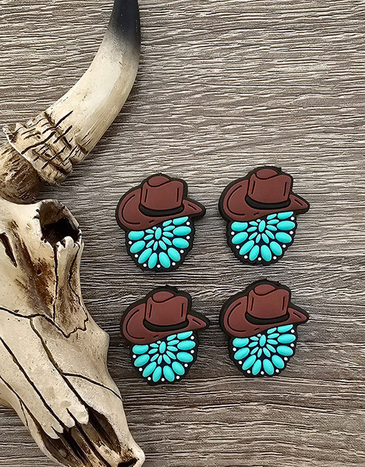 Turquoise Cowgirl Brown Hat Focal *Exclusive*