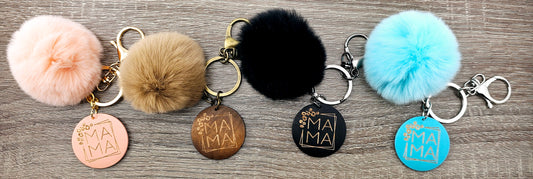 Mama Pompom Keychain