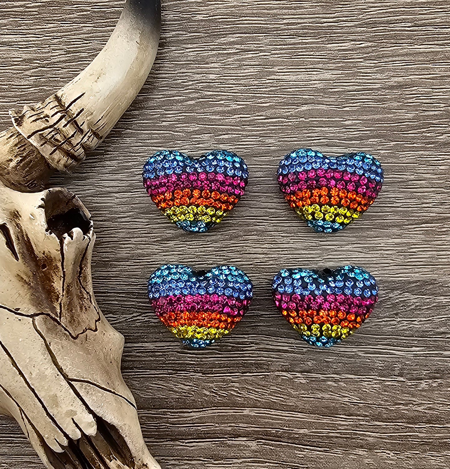 Rainbow Rhinestone Heart (Premium)