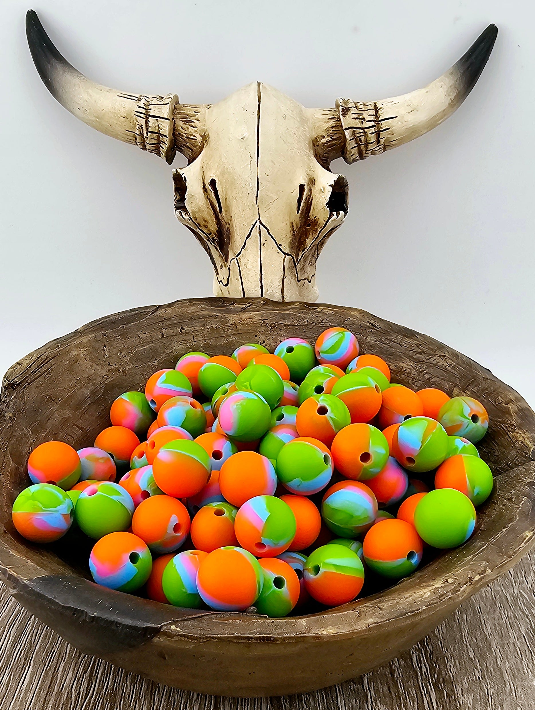 P96 Orange Green Swirl 12mm Printed