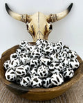 Liquid/Shiny Black Cow Print 15mm