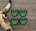 Cowgirl Sunflower Turquoise Horseshoe Focal