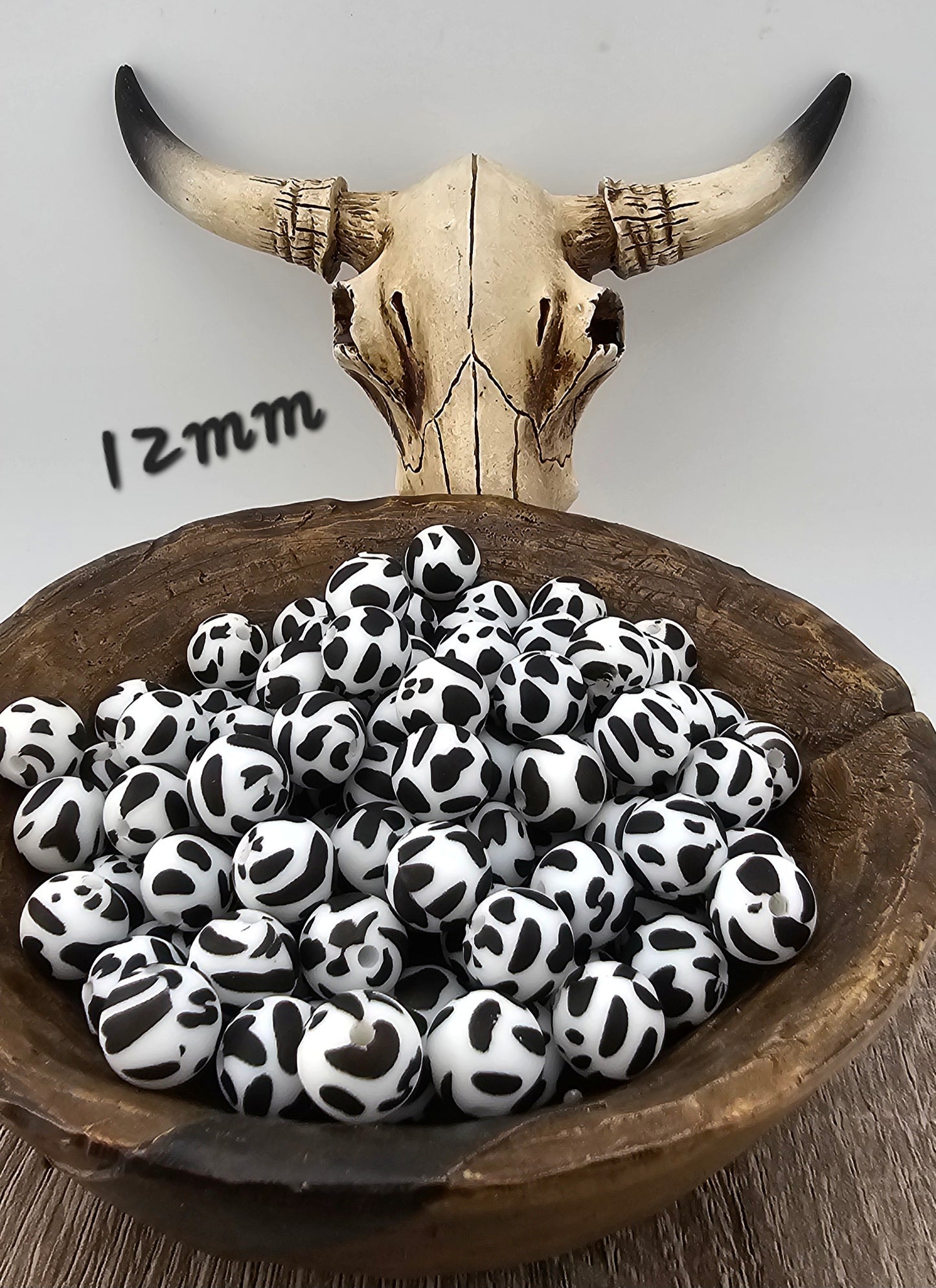 12mm Black White Cow