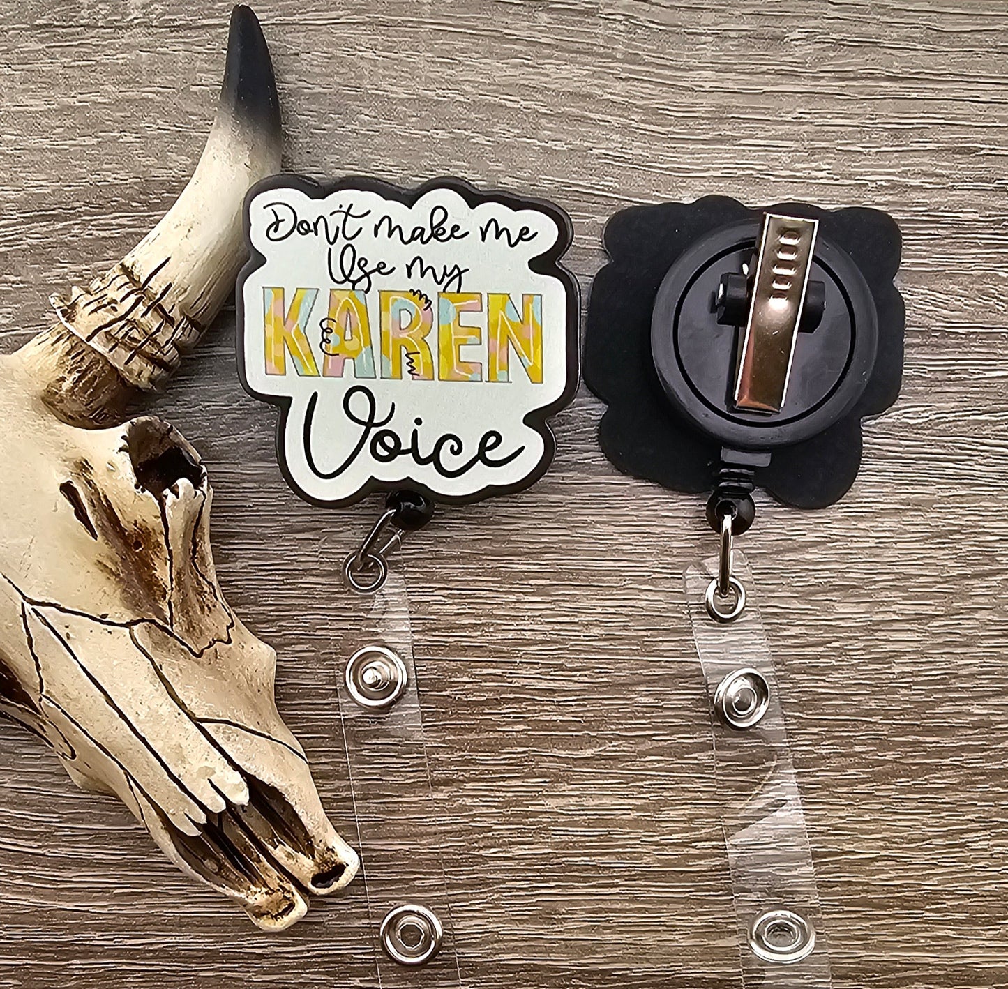 Badge Reel Karen Voice