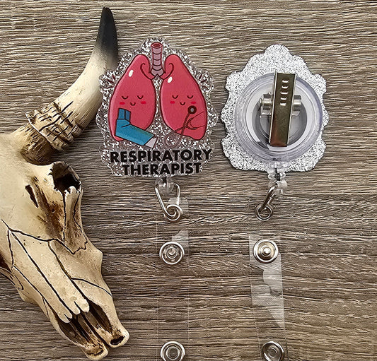 Respiratory Therapist with Lungs Badge Reel