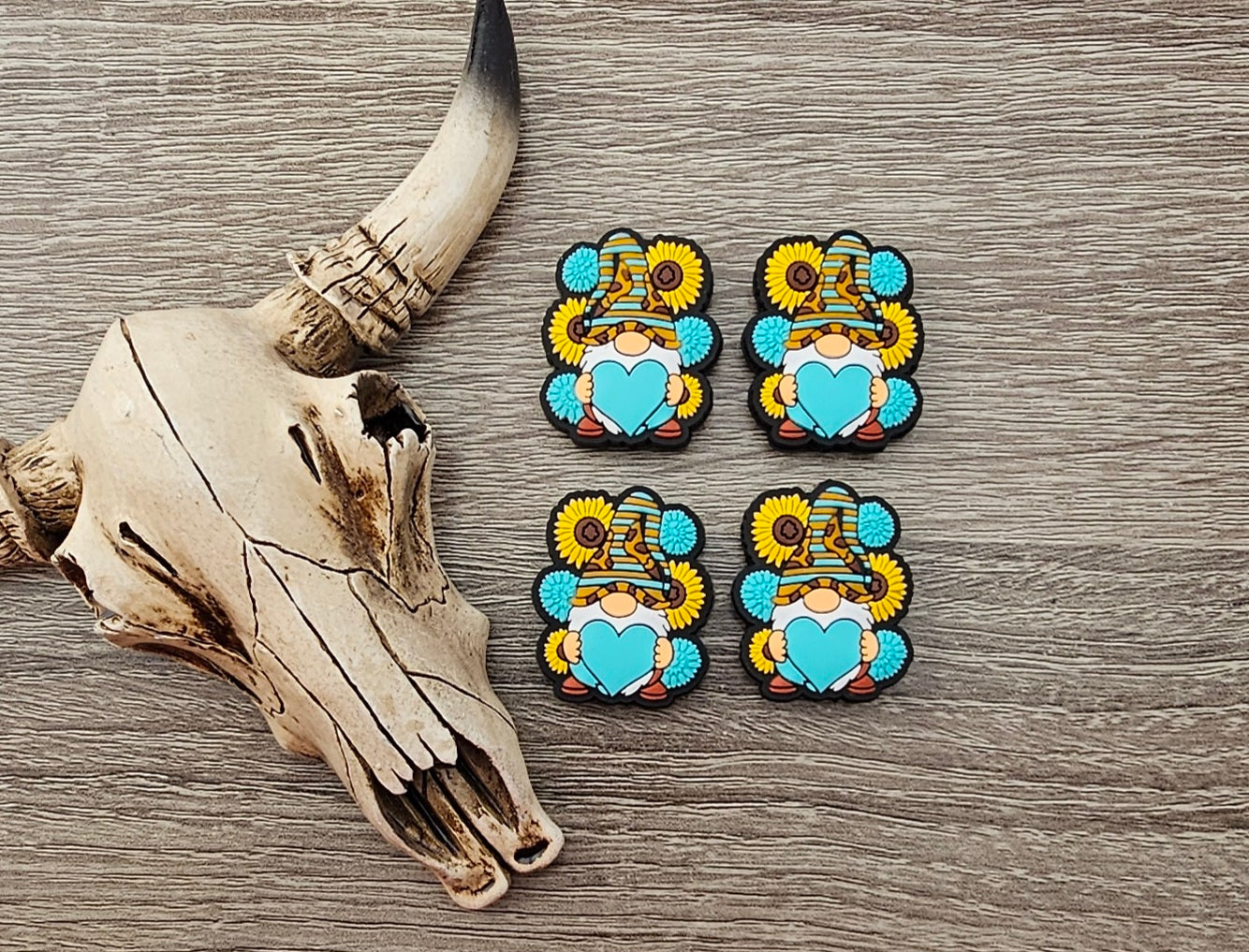 Turquoise Sunflower Gnome Focal