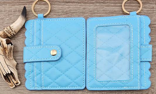 Sky Blue Diamond Stitch Wallet