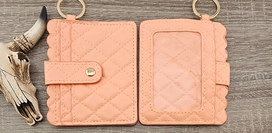 Peach Diamond Stitch Wallet