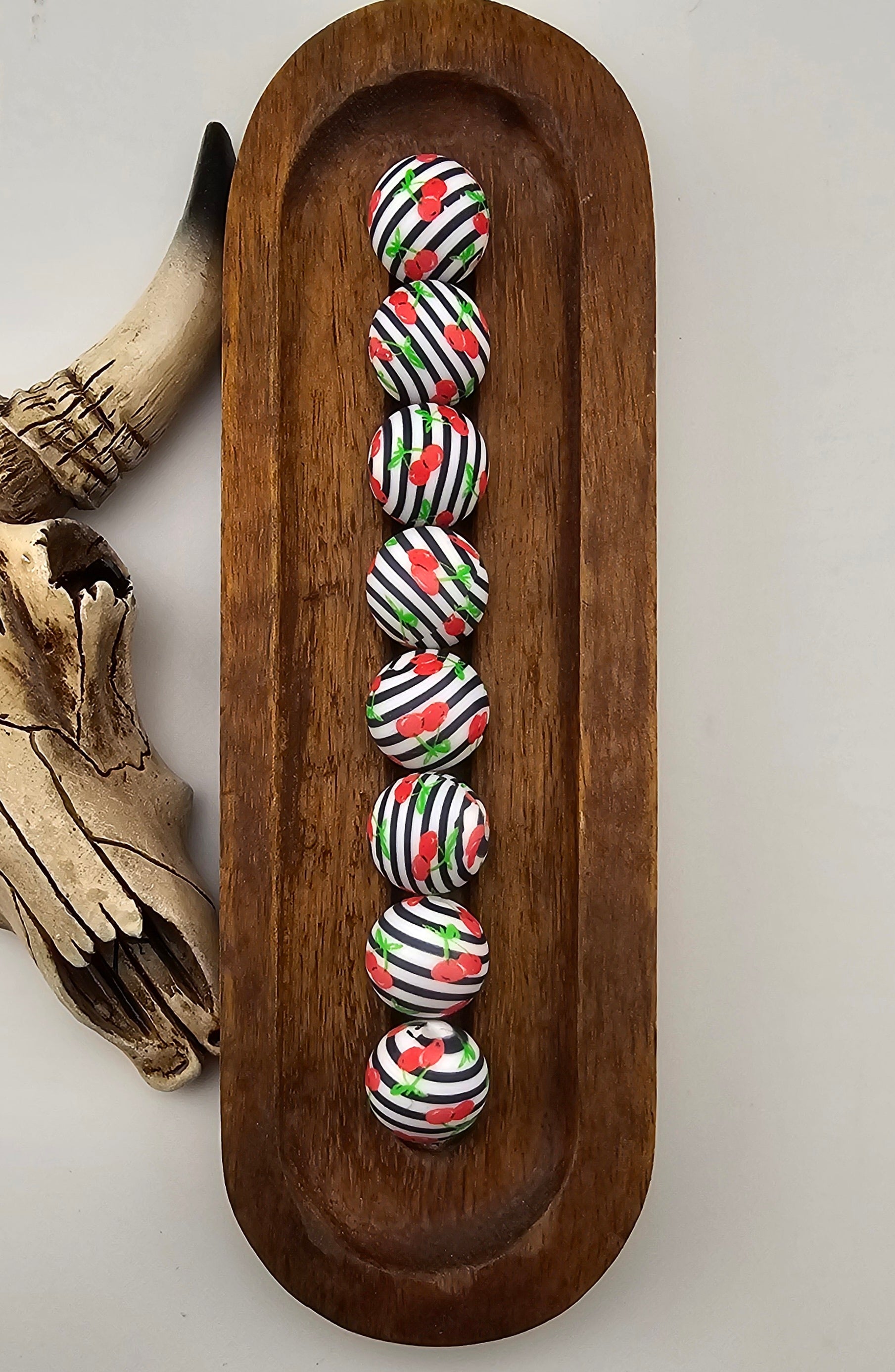 Cherry Stripes Print