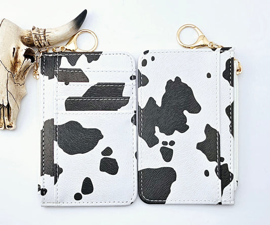 Black Cow Zipper Wallet