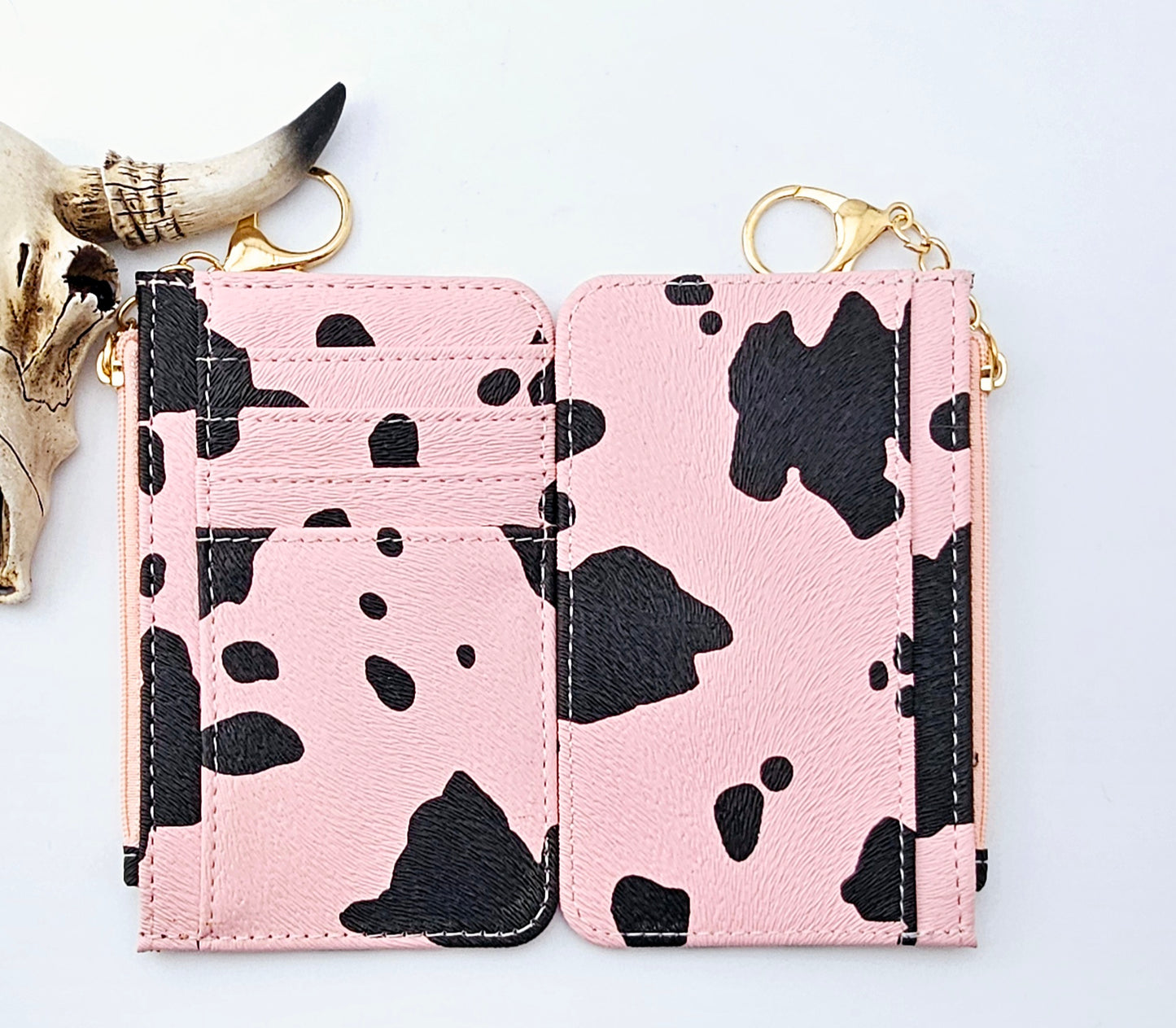 Pink Cow Zipper Wallet