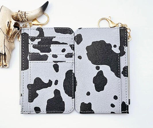 Gray Cow Zipper Wallet