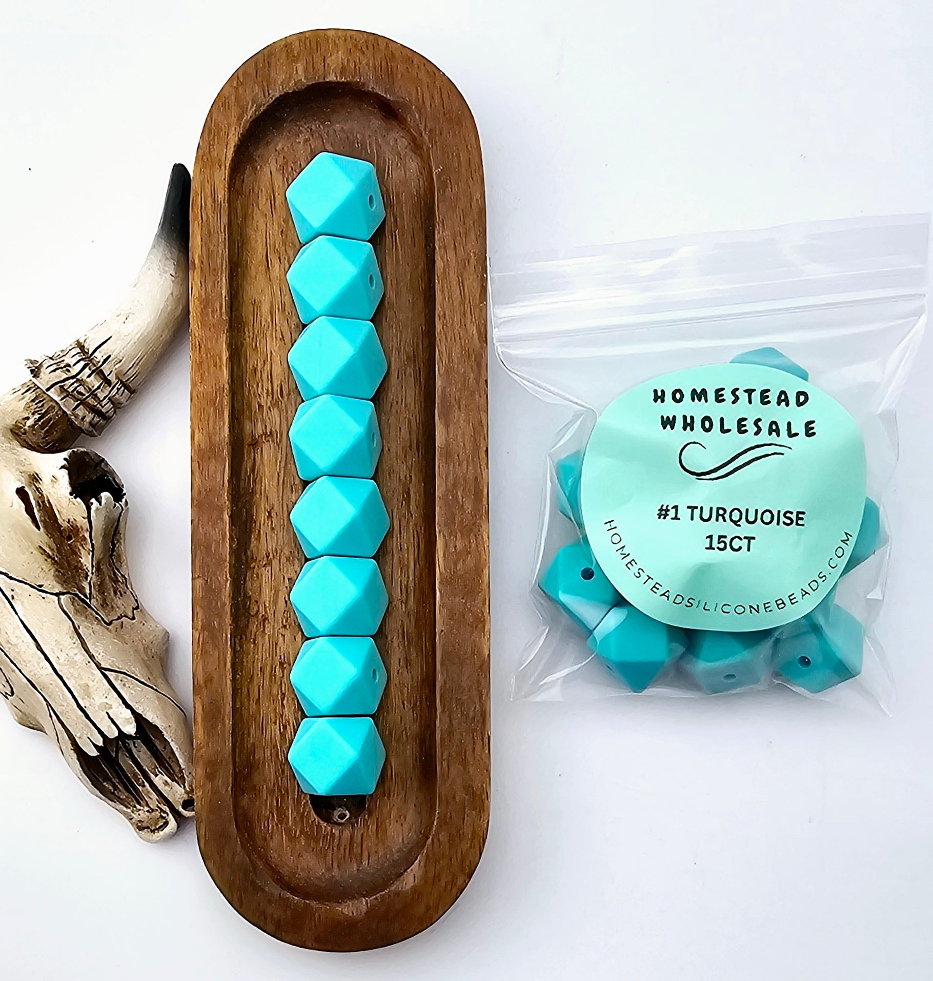 HSW - #1 Turquoise 15 (ct) 14mm Hexagon