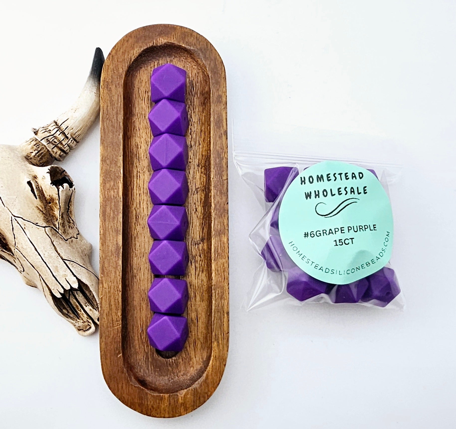 HSW - #6 Grape Purple 15(ct) 14mm Hexagon