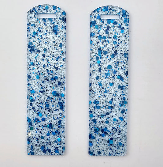 Acrylic Bookmark - Blue Confetti Glitter