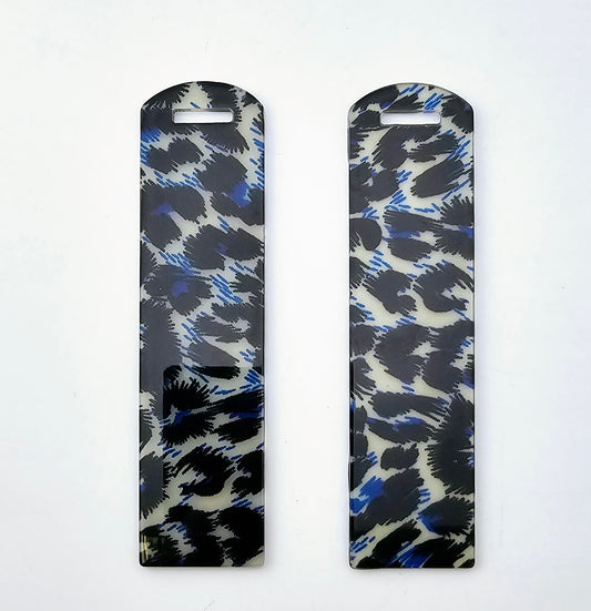 Acrylic Bookmark - Royal Blue Cheetah