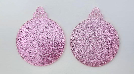 Acrylic Ornament - Light Pink Glitter