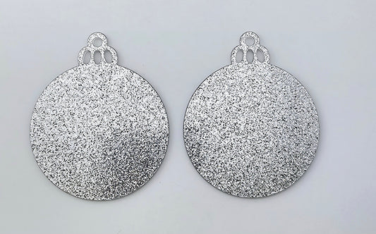 Acrylic Ornament - Silver Glitter