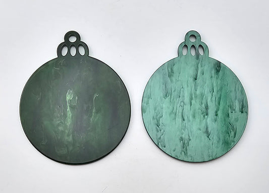 Acrylic Ornament - Deep Green Marble