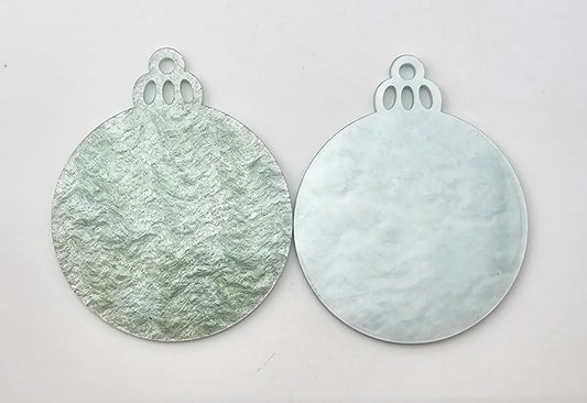 Acrylic Ornament - Pale Mint Swirl Gold Glitter