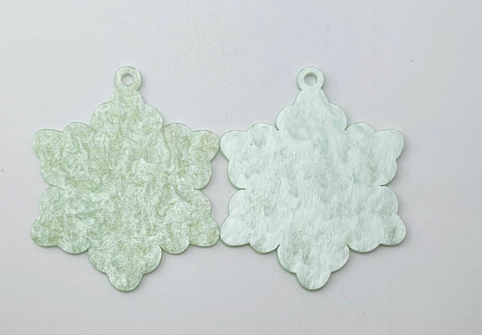 Acrylic Ornament - Pale Mint Swirl Snowflake