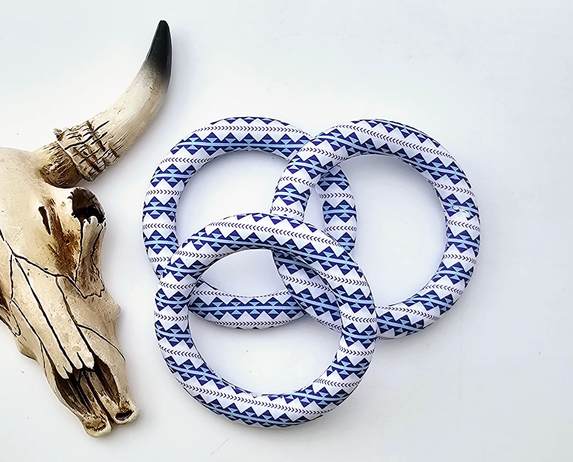 Blue Aztec 65mm Silicone Ring